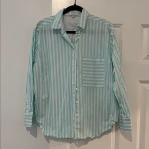 AYR The Deep End Mint Green Striped Button Down Shirt
